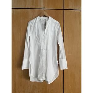 VINCE Poplin White Cotton Pintuck Tuxedo Poplin Shirt NWT $249